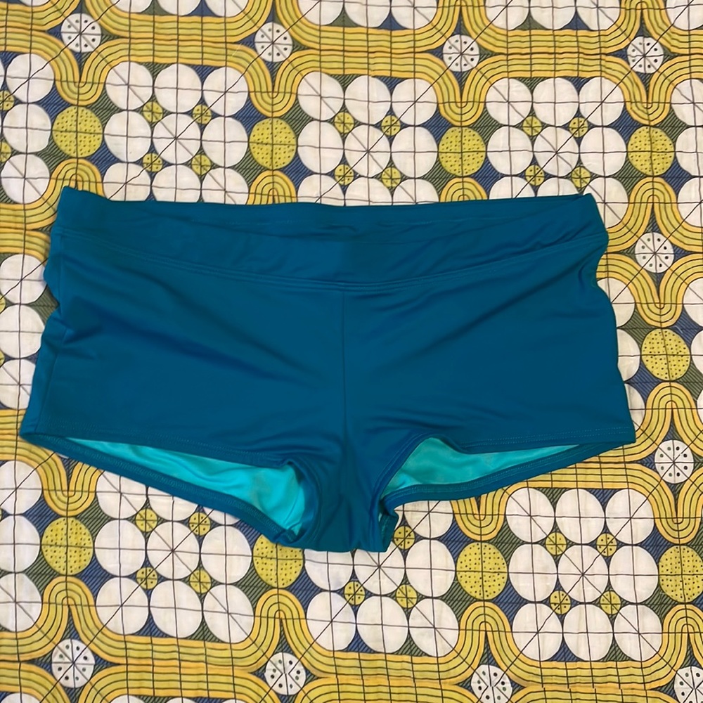 Title 9 XL teal green swim boy shorts EUC